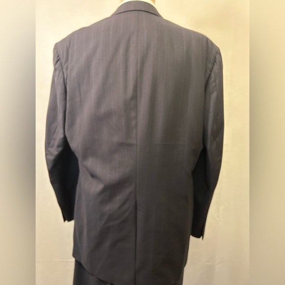 Givers & Hawkes No 1 Savile Row Navy Blue Pinstriped Wool 2pc Suit Sz 44L - Picture 2 of 16